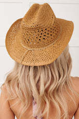 Open Trails Bead Strap Woven Cowboy Hat (Khaki)