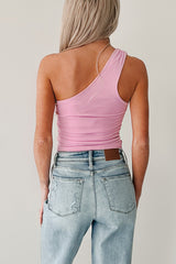 Embrace The Pink One Shoulder Floral Top (Pink)