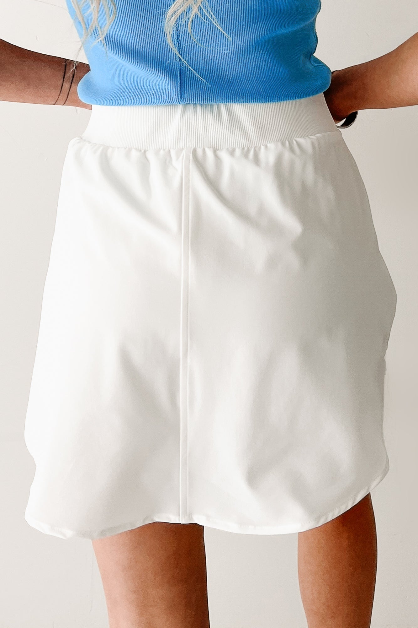 Surpassing Boundaries Fleece Lined Active Skirt (Ivory)