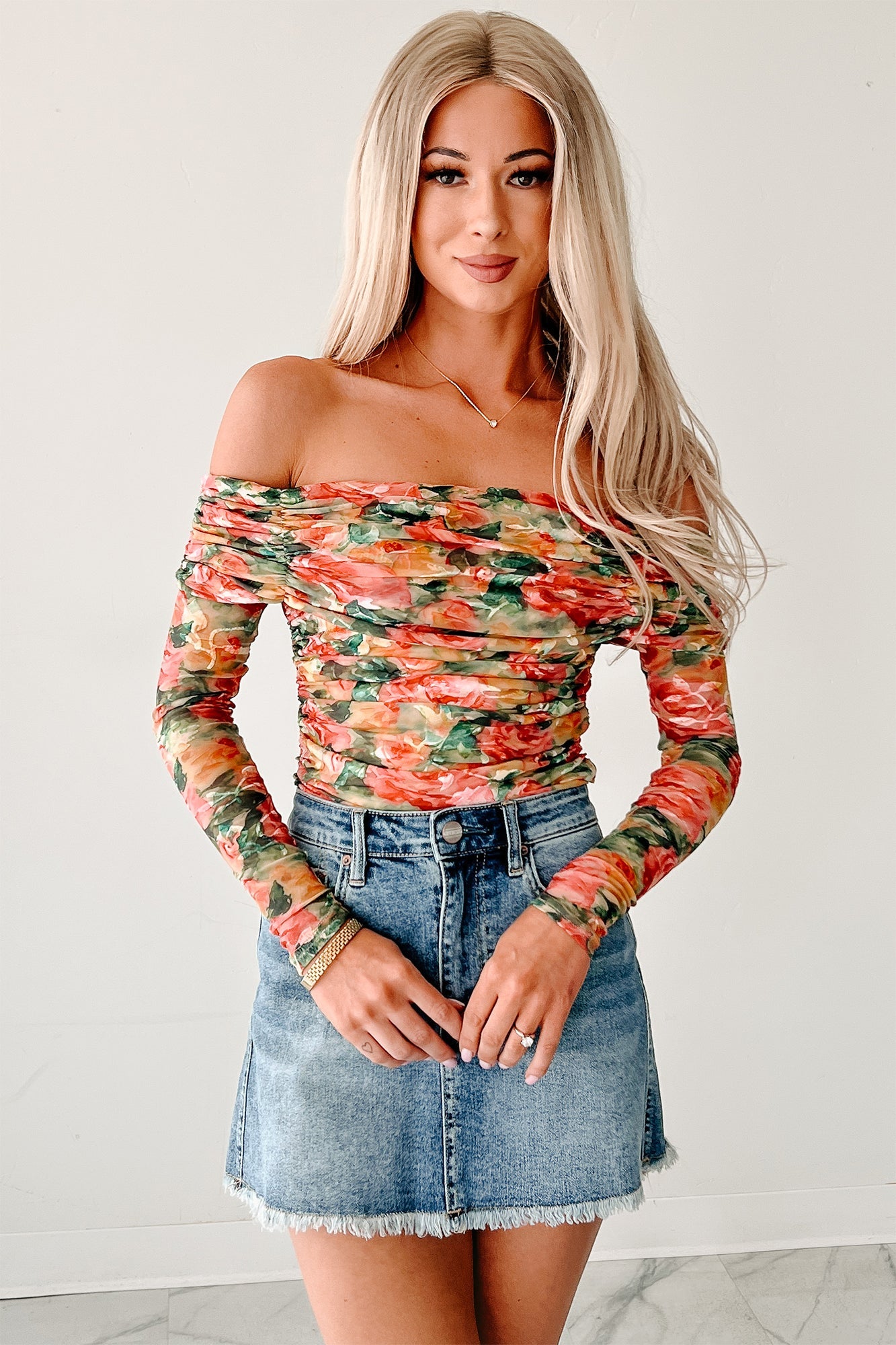 Live In Color Off The Shoulder Floral Top (Multi)