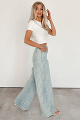 Cassian Striped Wide Leg Cello Jeans (Light)