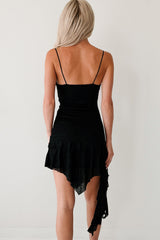 Looks Kill Softly Asymmetrical Mini Dress (Black)