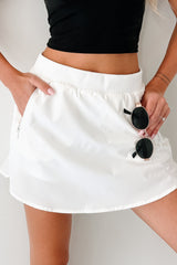 Surpassing Boundaries Fleece Lined Active Skirt (Ivory)