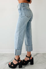 Angelo Cuffed Wide Leg Hidden Jeans (Vintage Light)