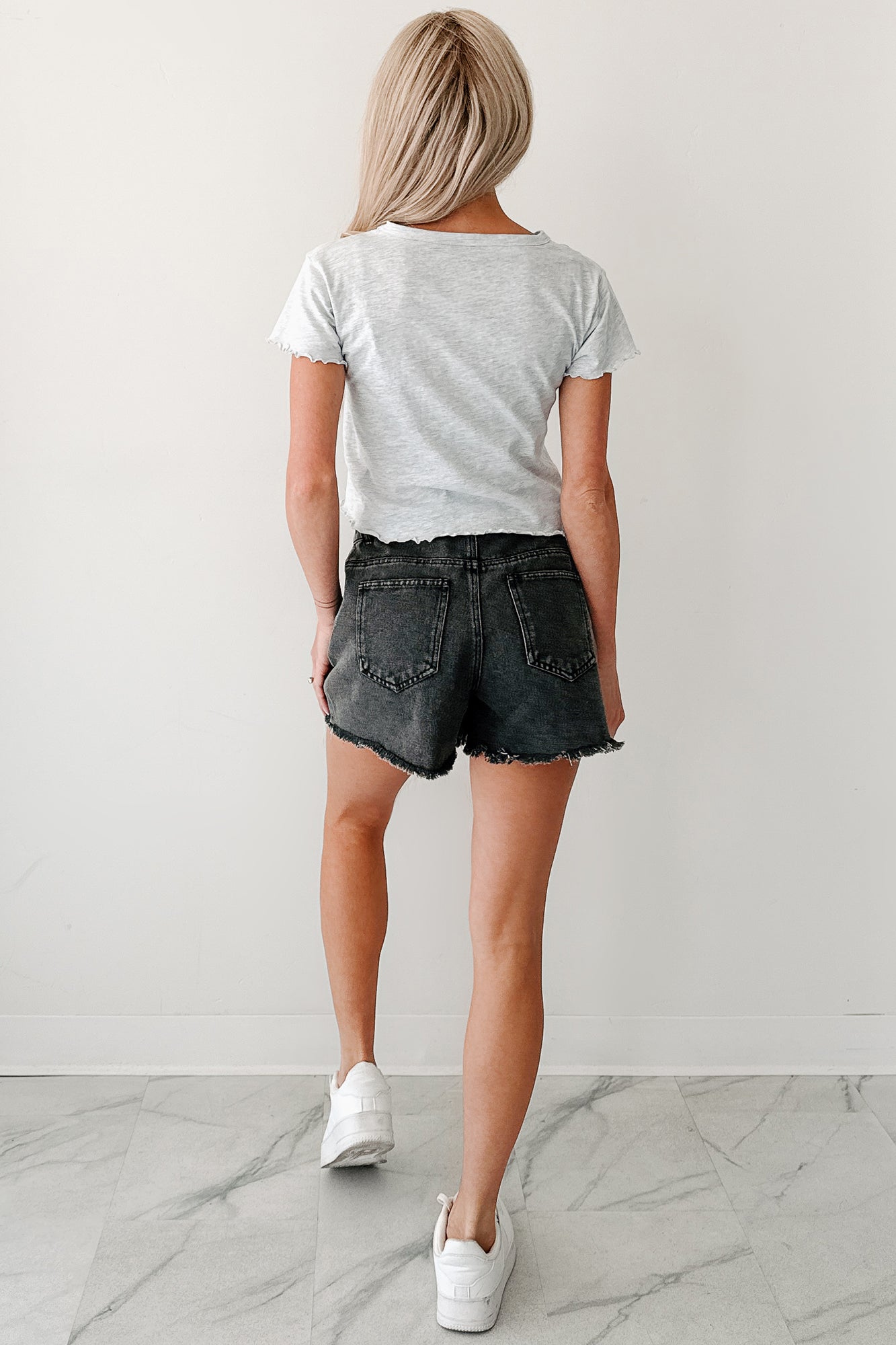 Letters From Paris Graphic Baby Tee (Heather Grey)