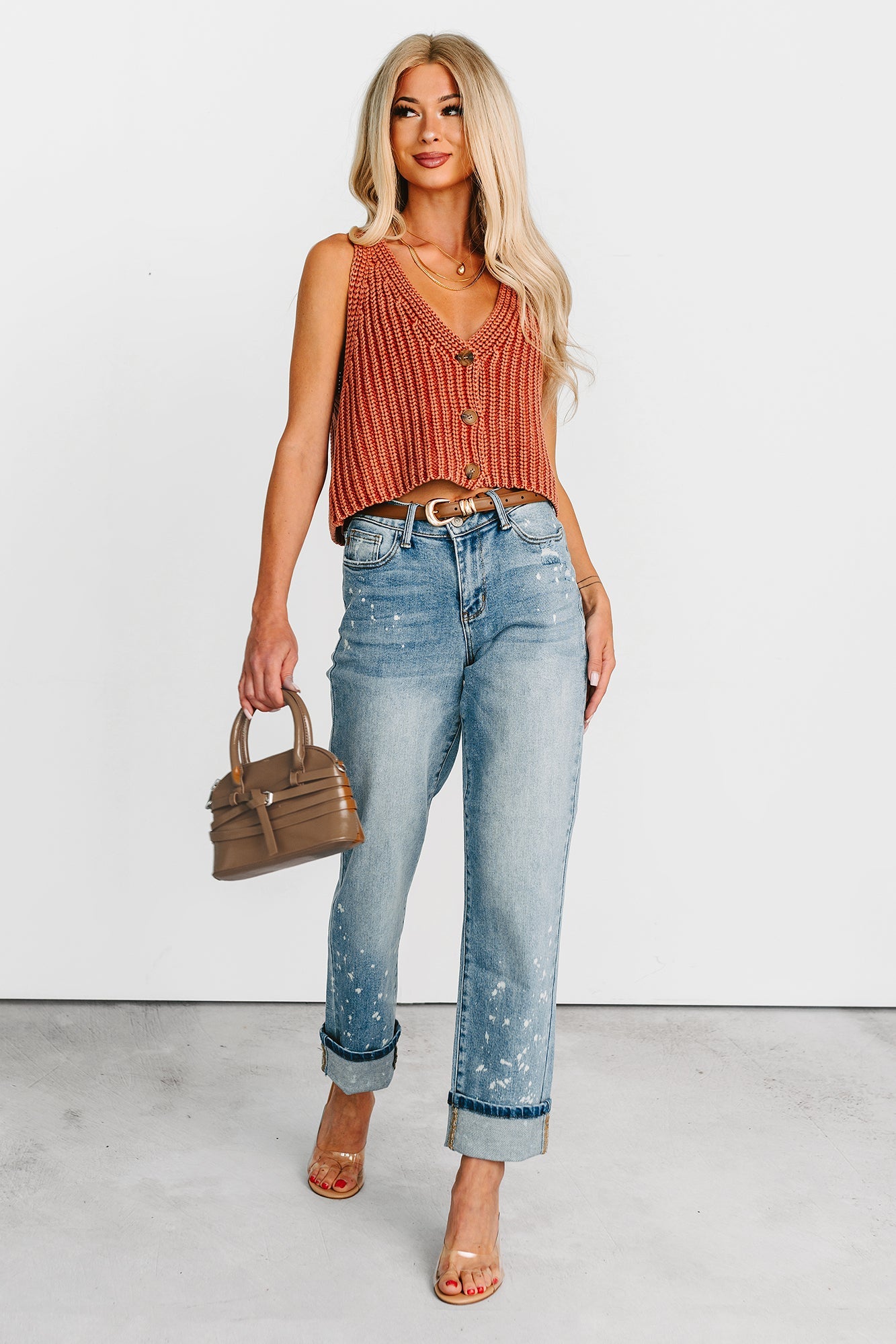 Ginny Bleach Splatter Judy Blue Boyfriend Jeans (Medium)