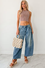 Woke Up Cute Stone Wash Padded Zenana Top (Deep Camel)