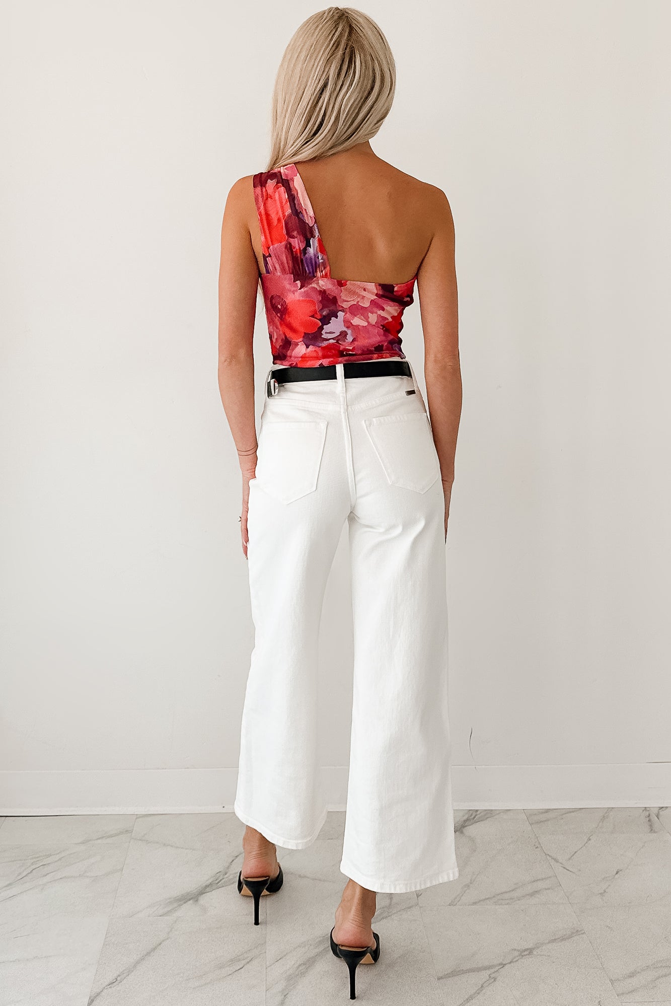 Time Of My Life Floral One Shoulder Bodysuit (Raspberry)