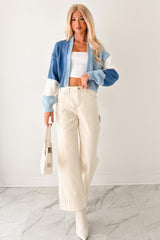 Marlo Tummy Control Wide Crop Risen Jeans (Ivory)