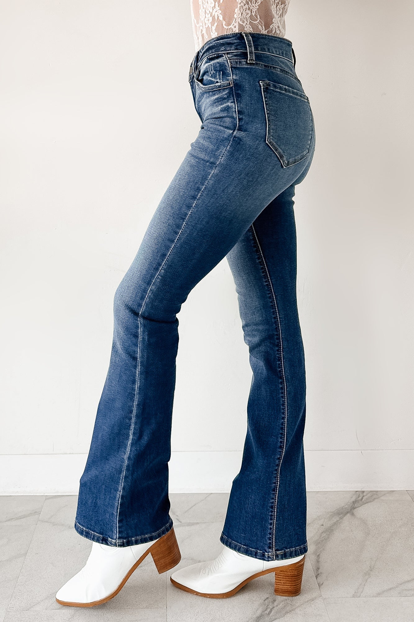 Edward Mid Rise Boot-Cut Cello Jeans (Dark)
