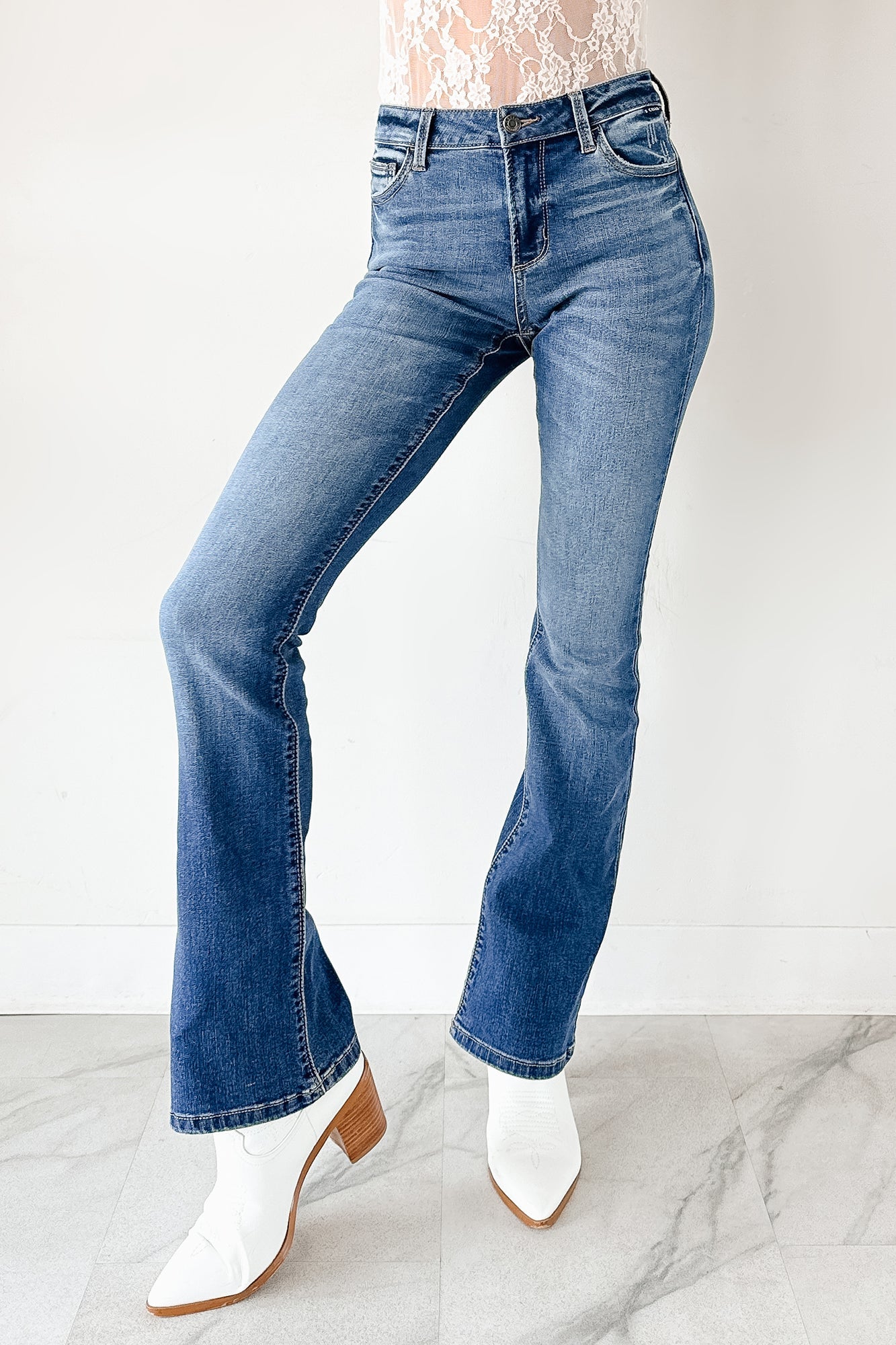Edward Mid Rise Boot-Cut Cello Jeans (Dark)