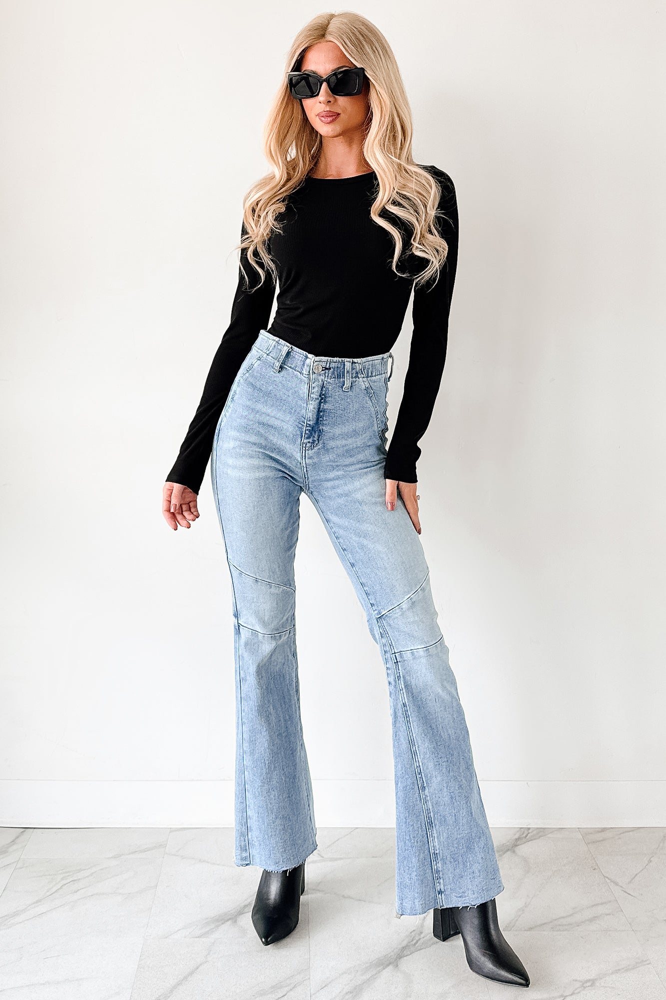 Keller Tummy Control Flare Saige Denim Jeans (Light)