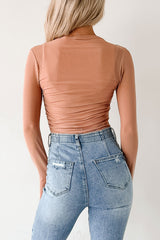 Heels & Hollywood Long Sleeve Mesh Fore Bodysuit (Nude)