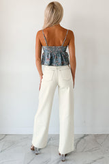 Bows Before Bros Sleeveless Floral Top (Denim/Pink)