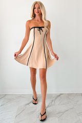 Lavish Vibes Strapless Mini Dress (Almond)