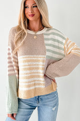 Homebody Era Colorblock Sweater Top (Yellow)