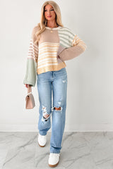 Homebody Era Colorblock Sweater Top (Yellow)