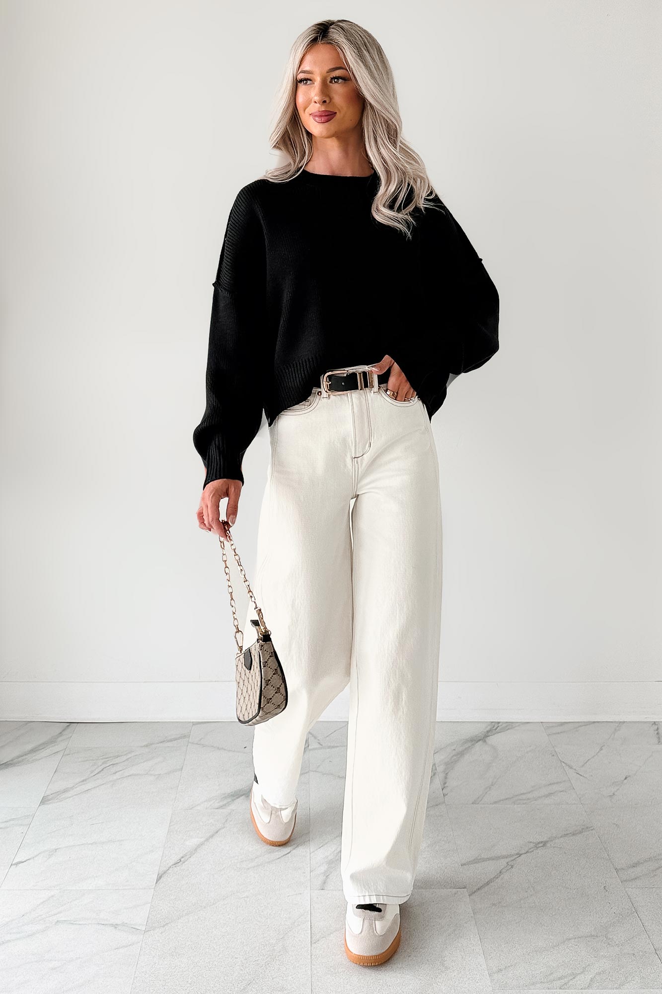 Lucian High Rise Wide Leg Jemina Jeans (Ivory)