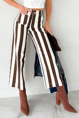 Julia Wide Leg Mica Denim Crop Jeans (Earth Brown/White)