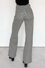 Marcus Straight Leg Striped Mica Denim Jeans (Black/Ivory)