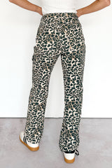Calista High Rise Straight Leg Saige Denim Jeans (Leopard)