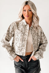 Prime Times Denim Snake Print Jacket (Taupe)