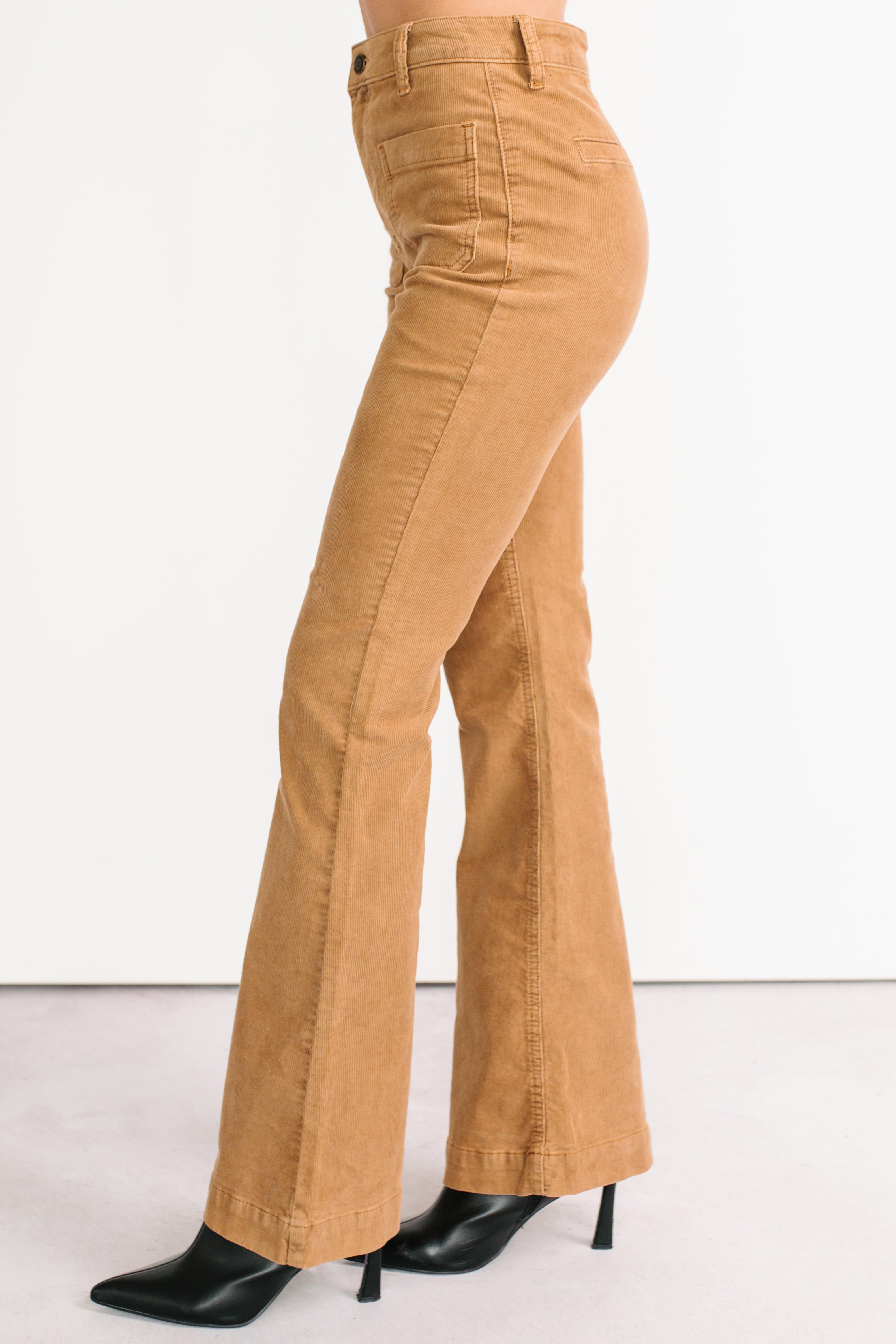 Kasen Corduroy Flare Sneak Peak Jeans (Camel)