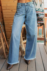 Bradley Mid Rise Wide Leg Cello Jeans (Medium)
