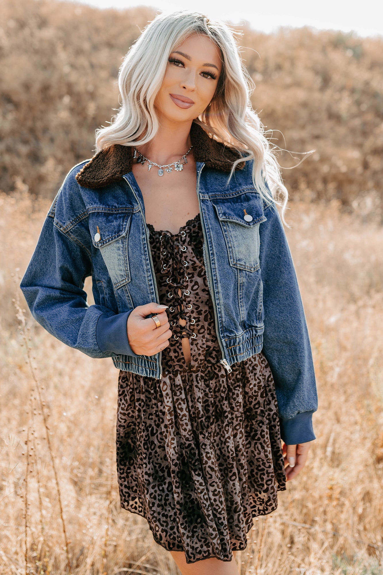 Breaking The Quiet Sherpa Collared Jacket (Denim)