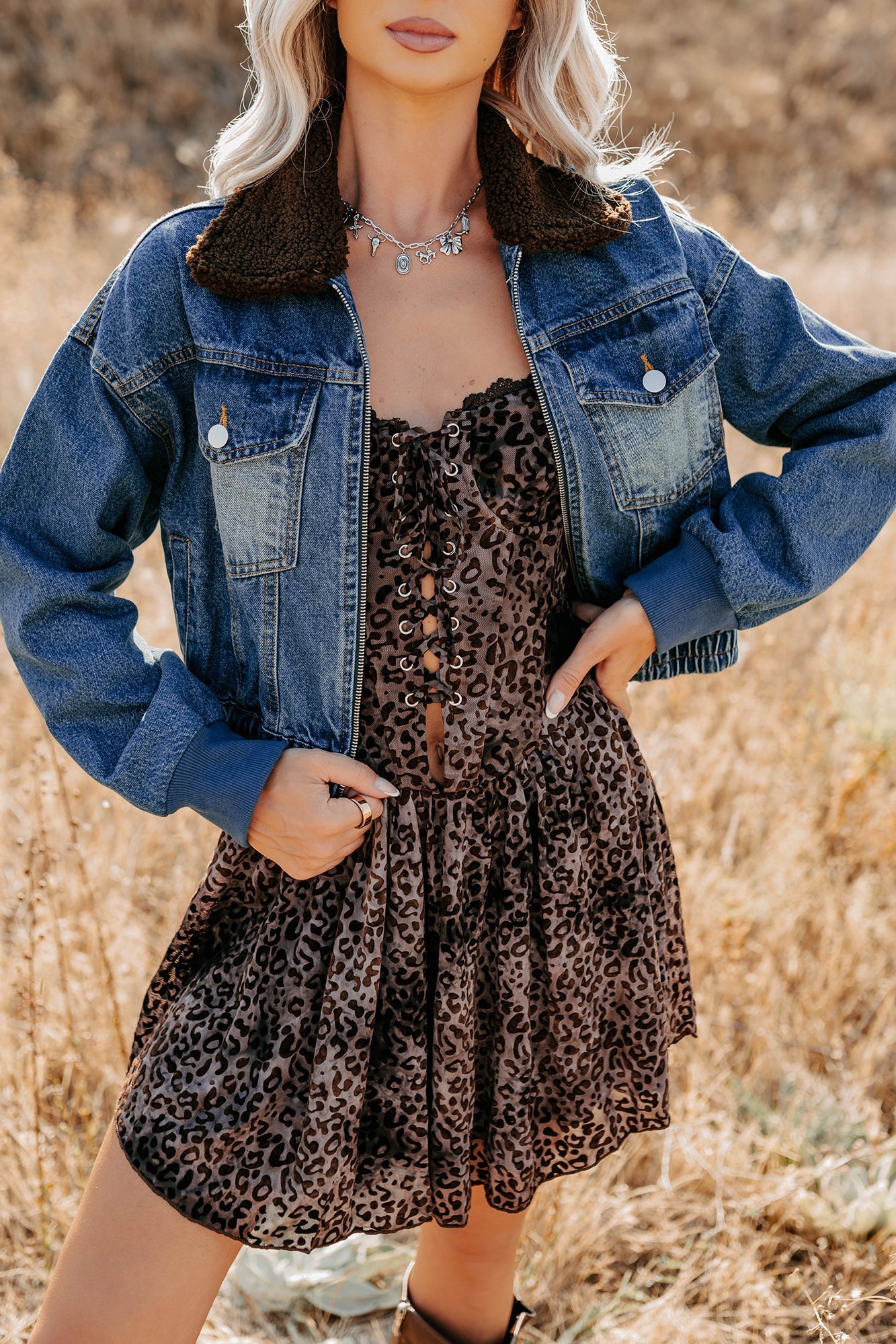 Breaking The Quiet Sherpa Collared Jacket (Denim)