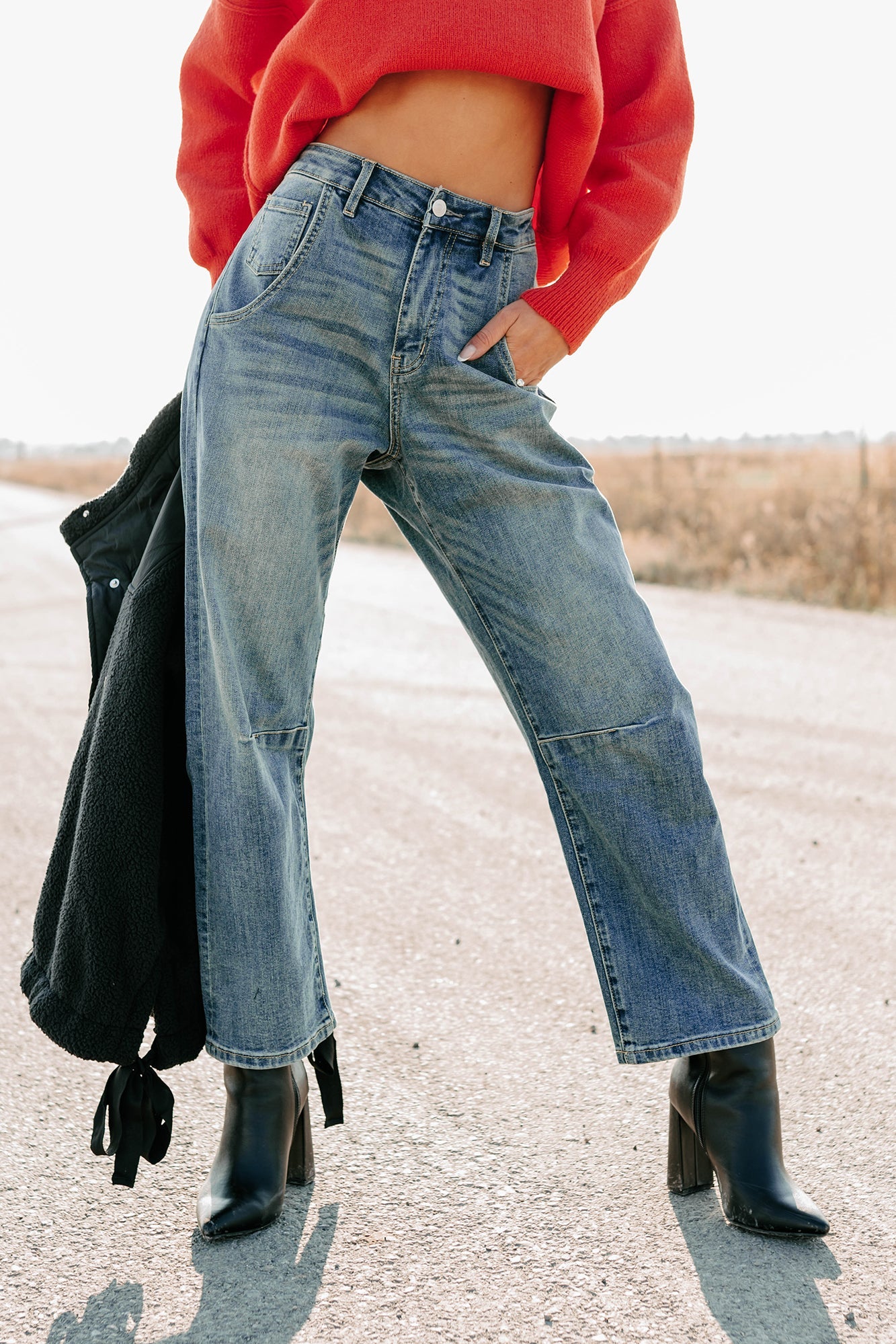 Willy Super High Rise Mica Denim Barrel Jeans (Medium Vintage)