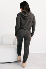Now Feels Right Brushed Rib Hoodie (Charcoal)