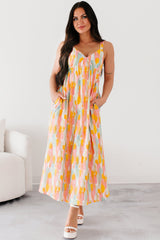 Earn Your Stripes Printed Maxi Dress (Pink/Multi)