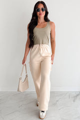 Fresh Start Scoop Neck Sleeveless Ribbed Top (Sage)