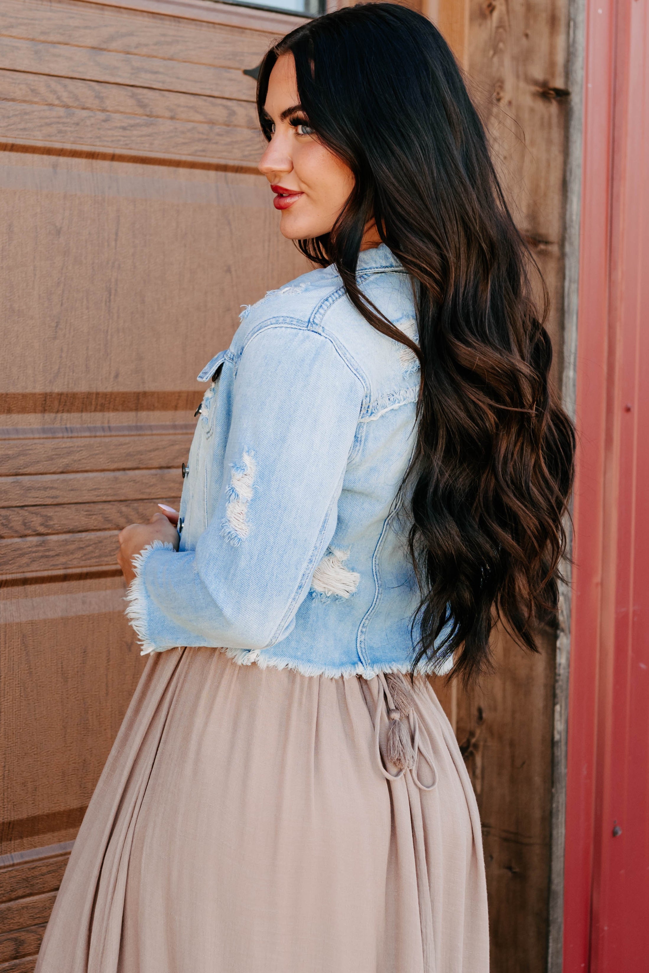 Bold By Nature Cello Distressed Denim Jacket (Light)