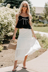 The Air I Breathe Linen Shoulder Tie Tank Top (Black)