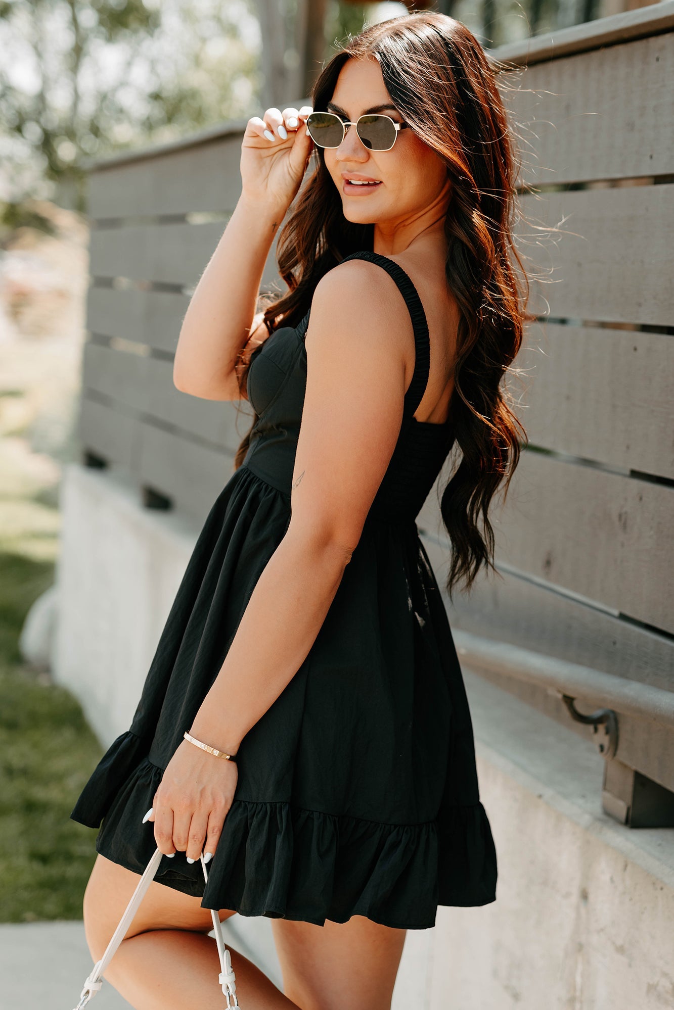Dahlia Dreams Sleeveless Mini Dress (Black)
