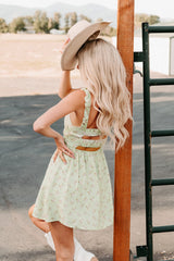 Perfect For You Floral Cutout Mini Dress (Sage)