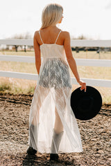 Glamorous Edge Floral Lace Maxi Dress (Cream)