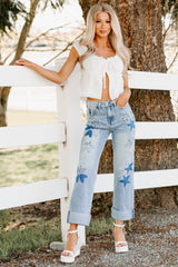 Freya Star & Heart Patch Saige Denim Jeans (Light)