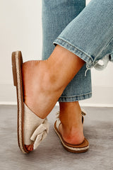 Radiate Purpose Bow Strap Sandals (Beige)
