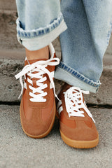 Vibes In Motion Lace-Up Platform Sneakers (Camel)