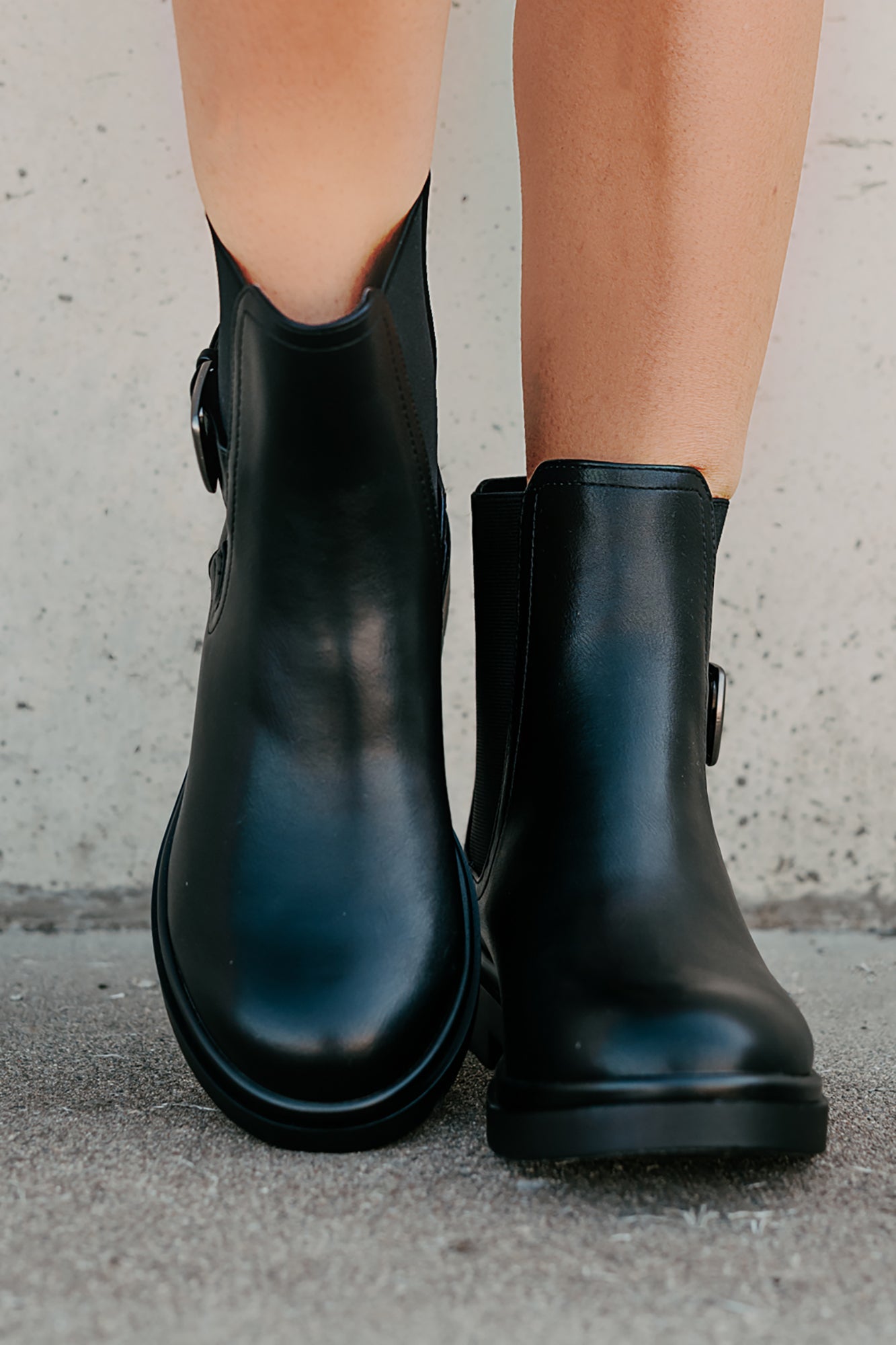 Me After You Platform Round Toe Booties (Black)