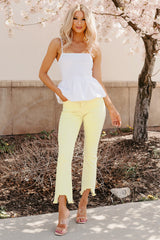 Dreamy Eyes Bubble Hem Tank Top (White)