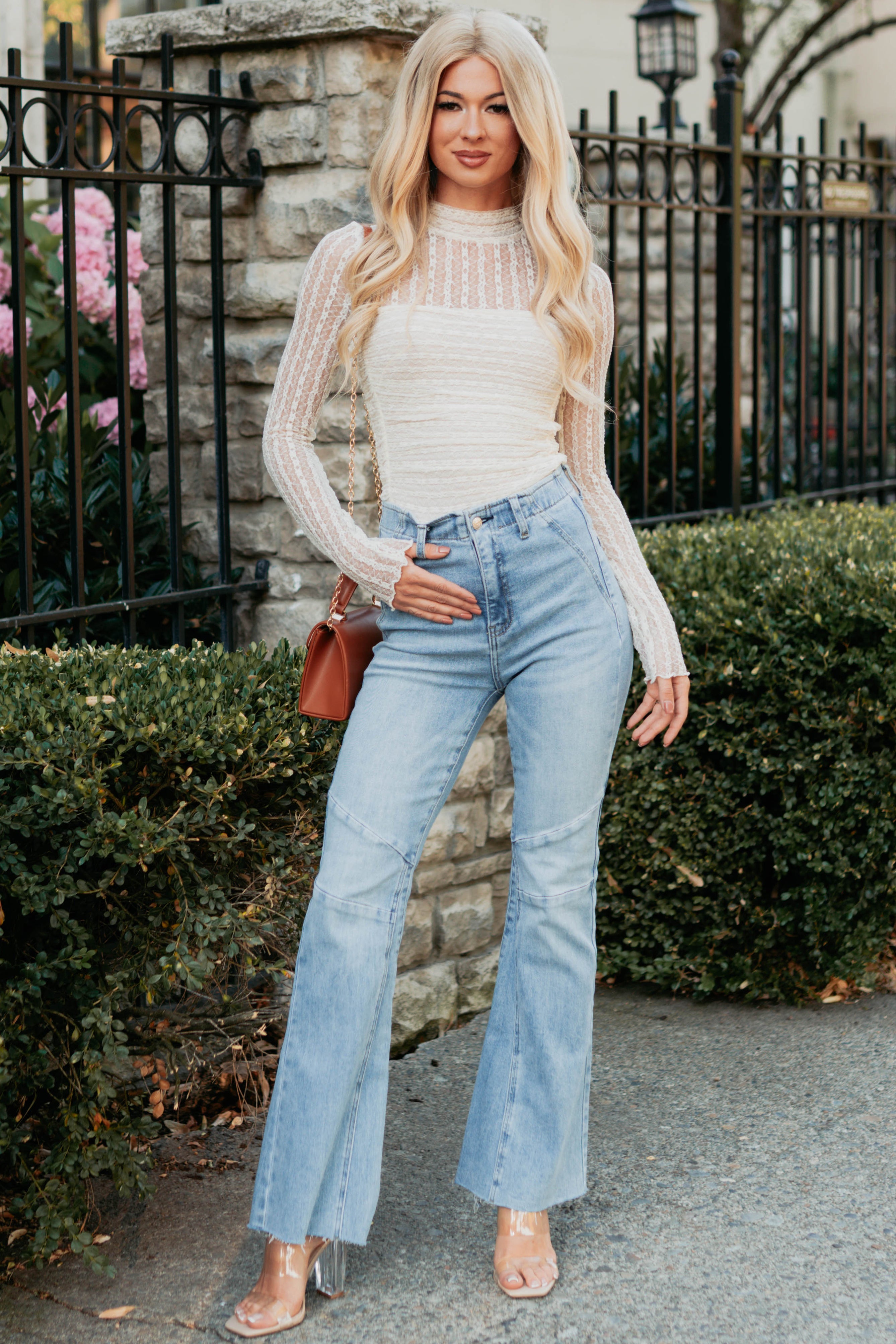 Keller Tummy Control Flare Saige Denim Jeans (Light)