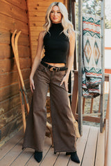 Valencia High Rise Wide Leg Mica Denim Jeans (Antique Bronze)